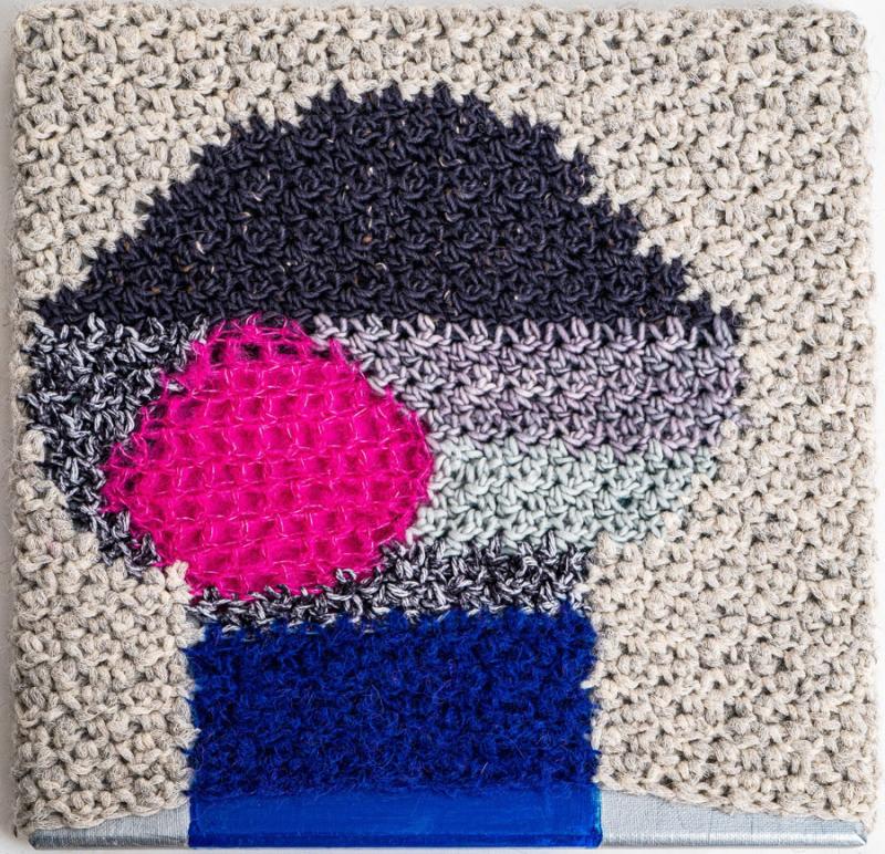 Untitled-12-x-12-Wool-and-Silk-Yarn-Upholsterd-Over-Completed-Acrylic-Painting-on-Canvas